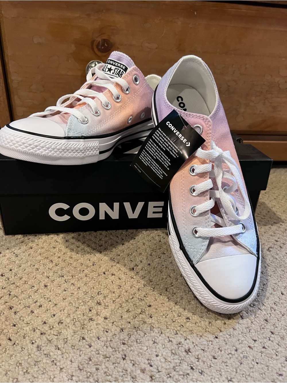 Converse Women's Low Top Sneakers - Pink Blue Lavender Gradient - Picture 8 of 8